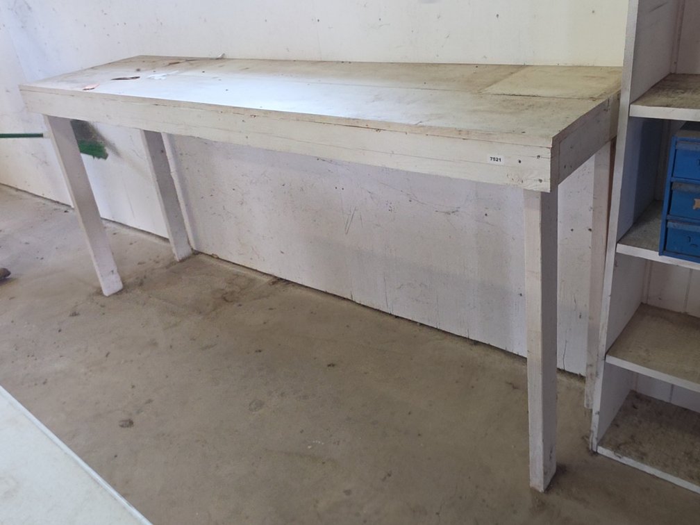 WHITE BENCH 88"L X 40" T X 22.5" DEEP