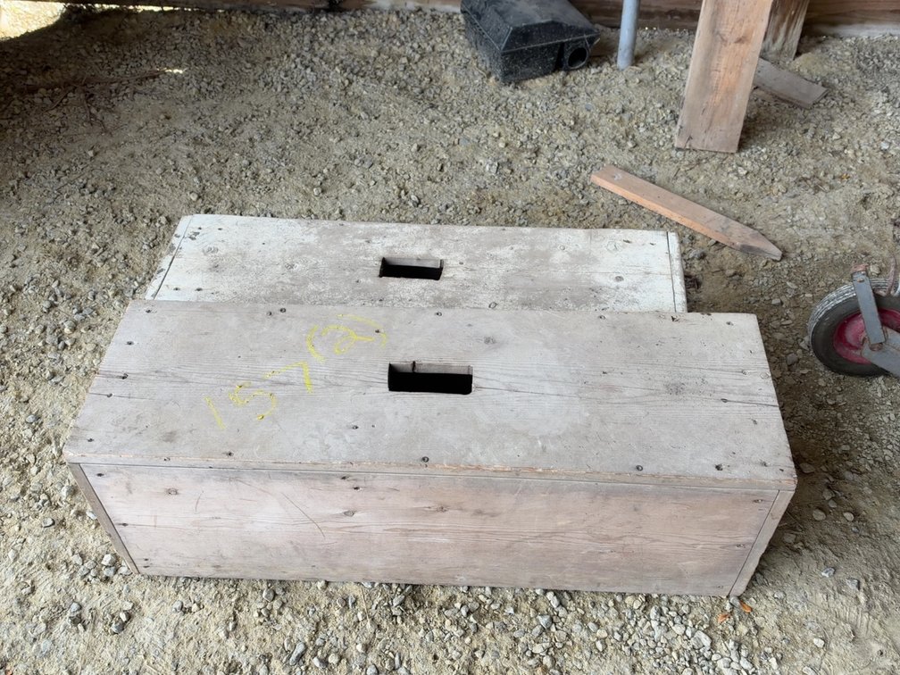 PAIR OF WOODEN BOXES/STEPS