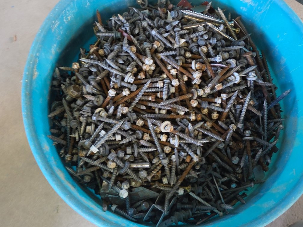 PAIL OF SCREWS