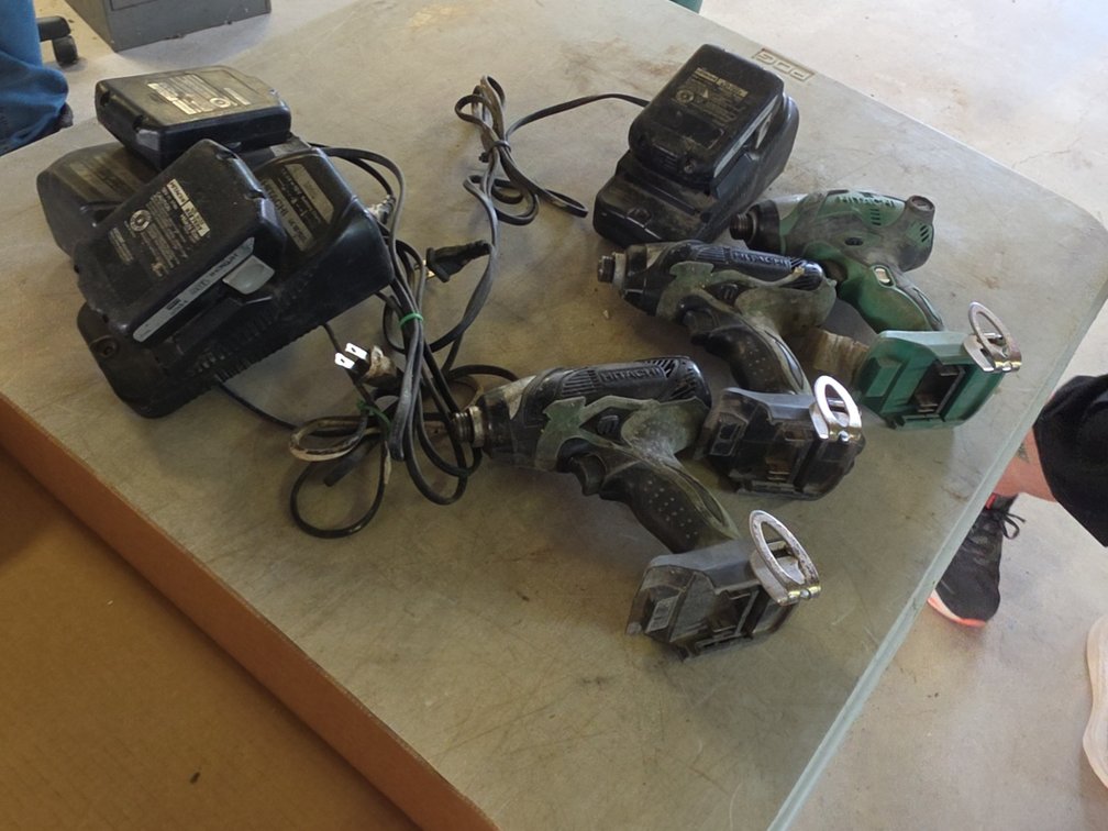 3- HITACHI IMPACTS W/ BATTERIES & CHARGERS