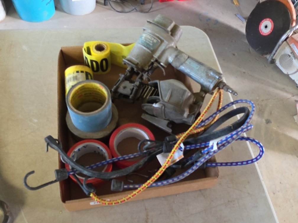 COIL NAILER, ASSORTED TAPE, ETC