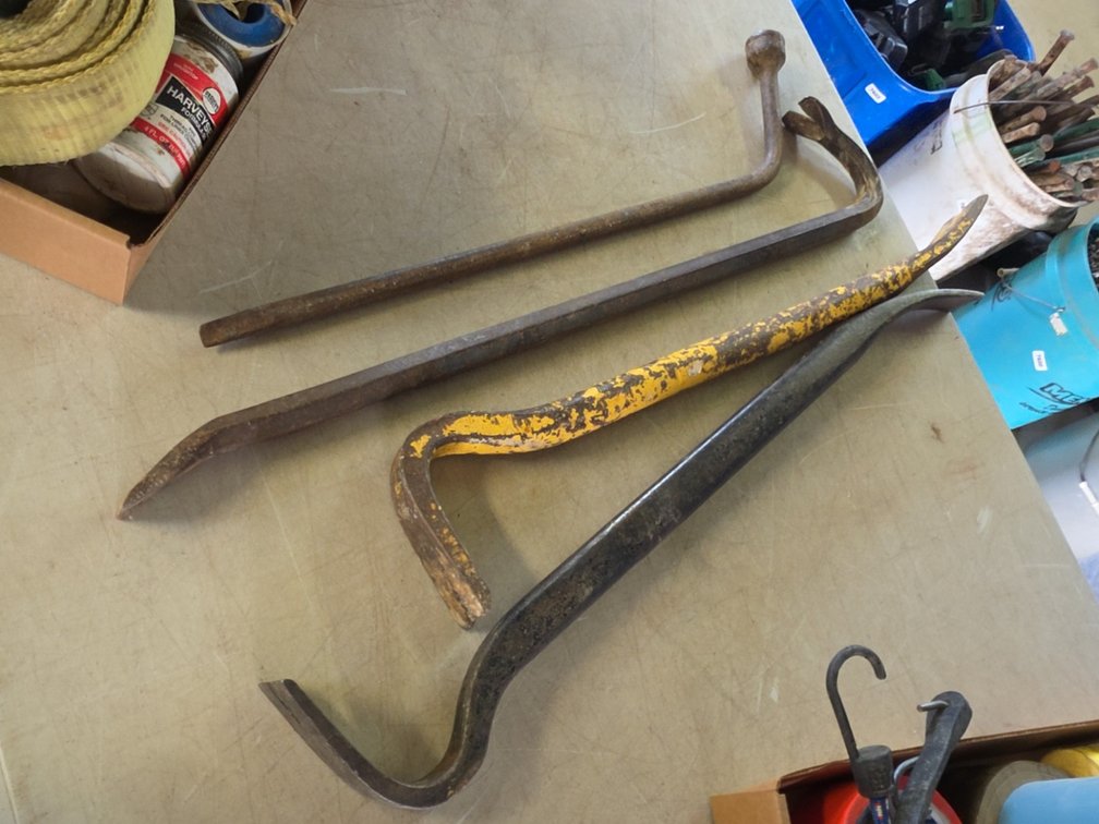 (3) PRYBARS & TIRE IRON