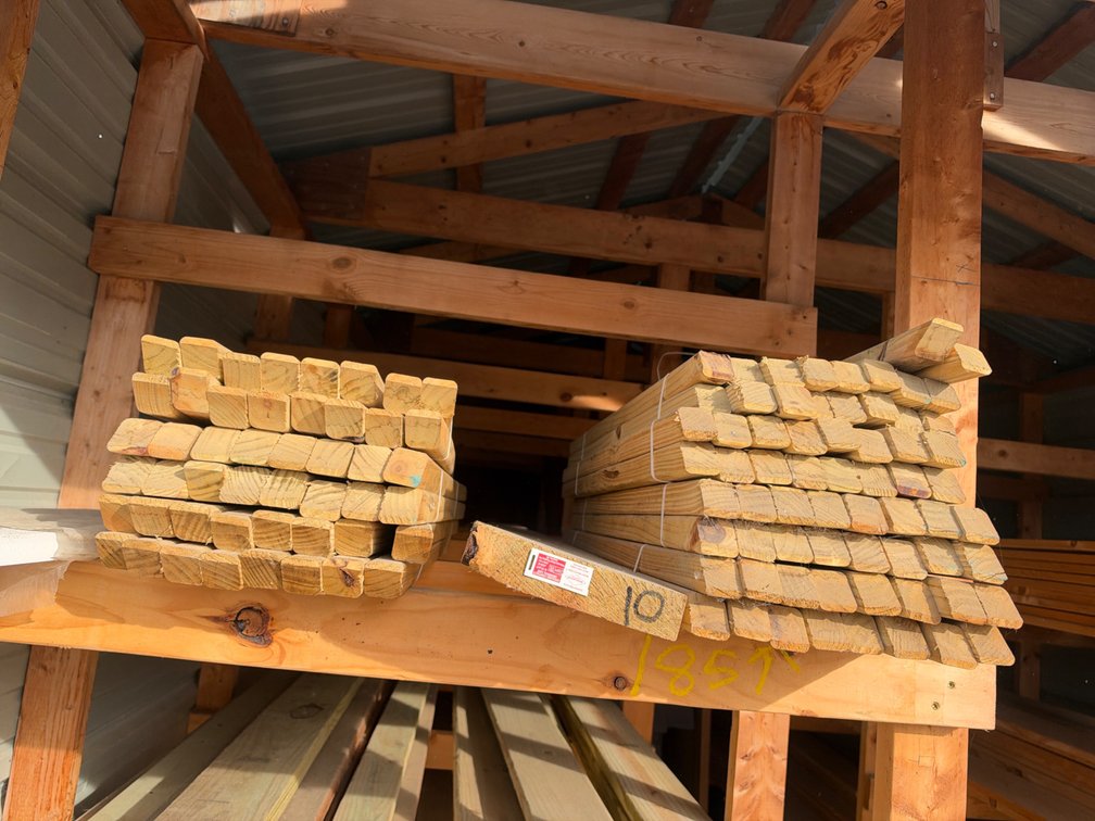 TREATED SPINDLES AND TREATED 2"X8"X10'