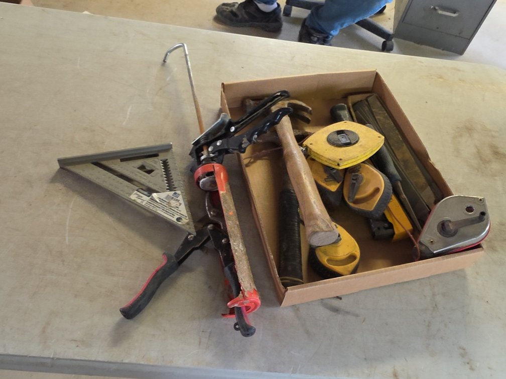 CAULK GUN, FILES, HAMMERS, CHALK LINE, ETF