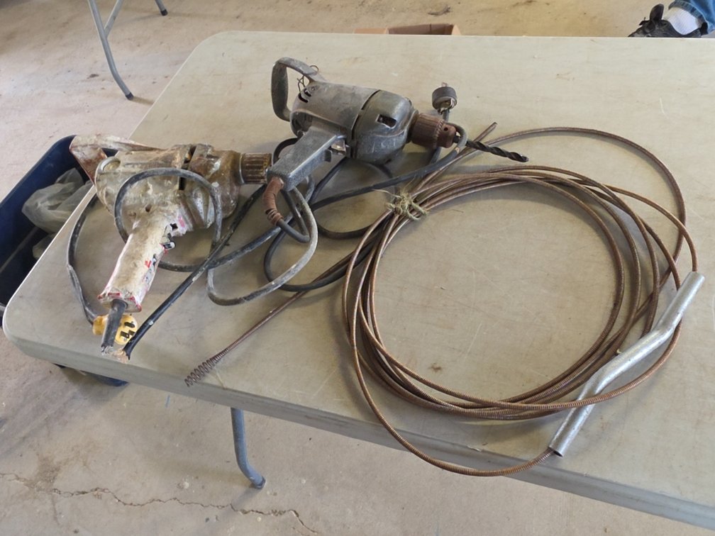 (2) HEAVY DUTY DRILLS & SNAKE