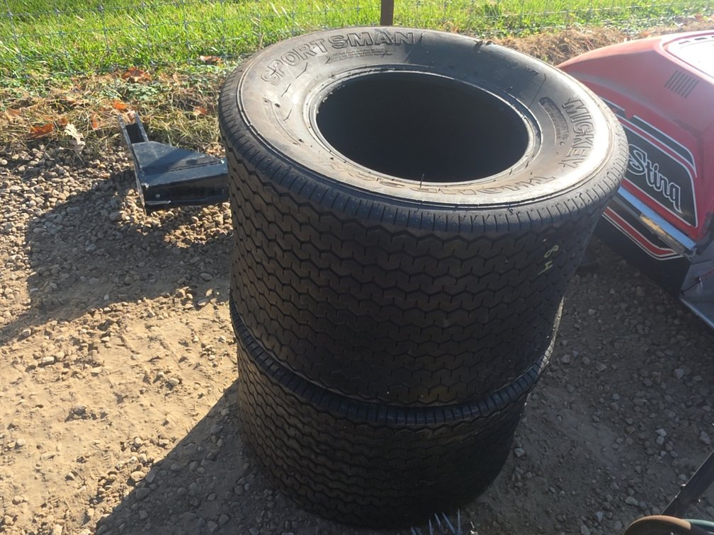 PAIR MICKEY THOMPSON SPORTSMAN TIRES 29X18.50X15