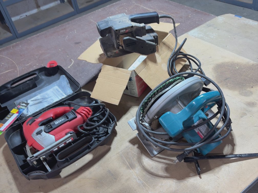 JIGSAW, MAKITA CIRCULAR SAW, SKIL SANDER, ETC.
