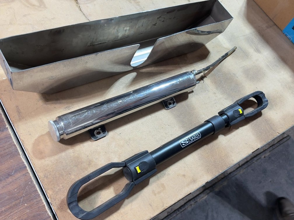 1956 CHEVY RADIATOR PART W/ STEERING WHEEL LOCK