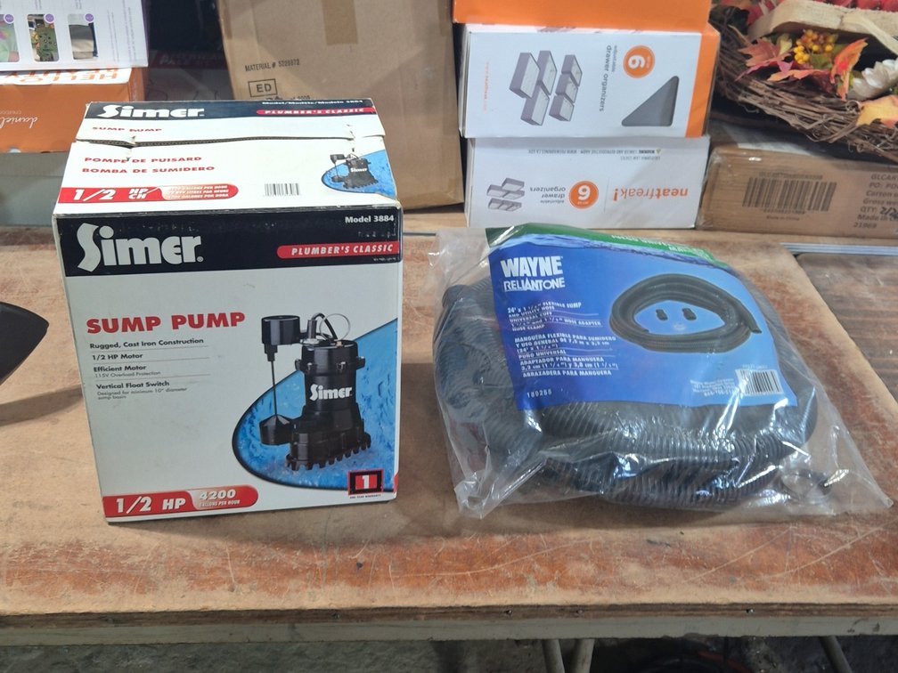 NEW HOSE AND SUMP PUMP