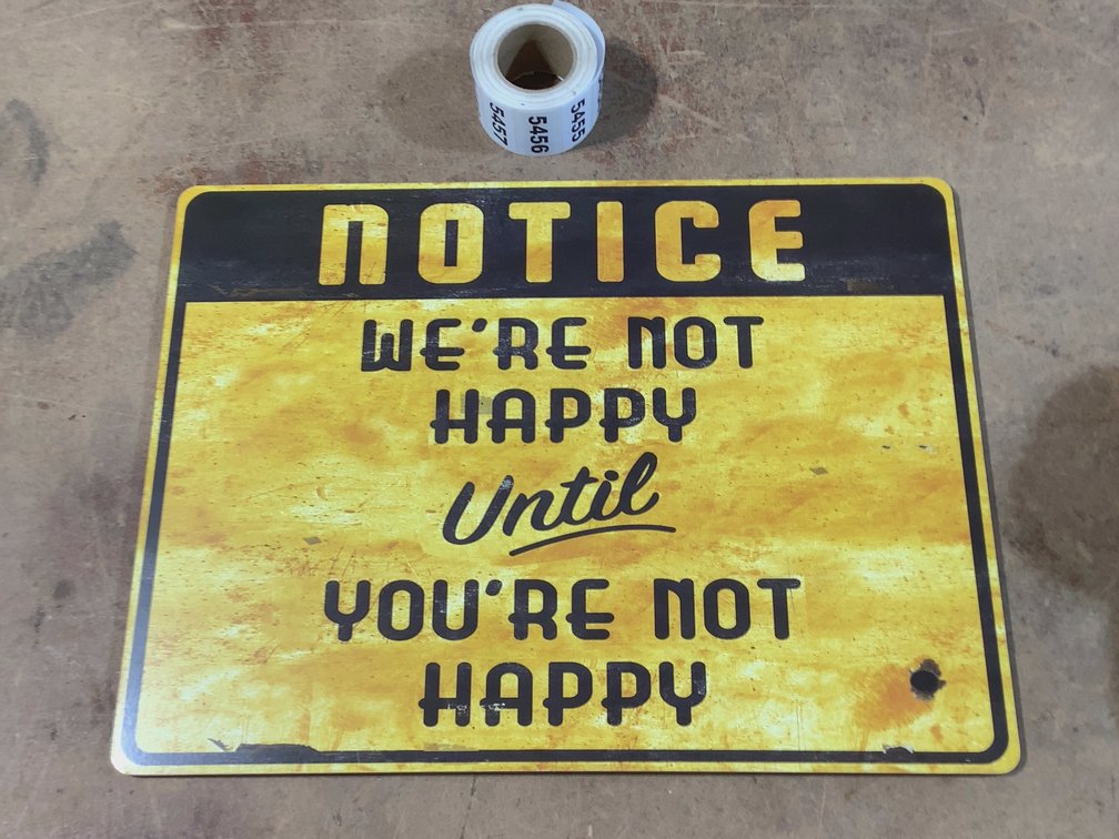 NOTICE SIGN 16” x 12” x1/4” THICK HARD PLASTIC