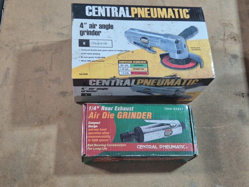 4" AIR ANGLE GRINDER,  1/4" REAR EXAUST AIR DIE GRINDER