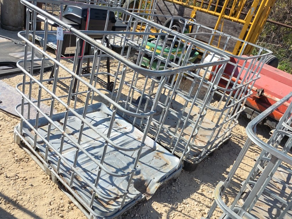 (2) METAL FIREWOOD CRATES