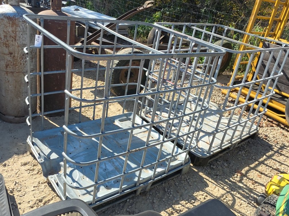 (2) METAL FIREWOOD CRATES