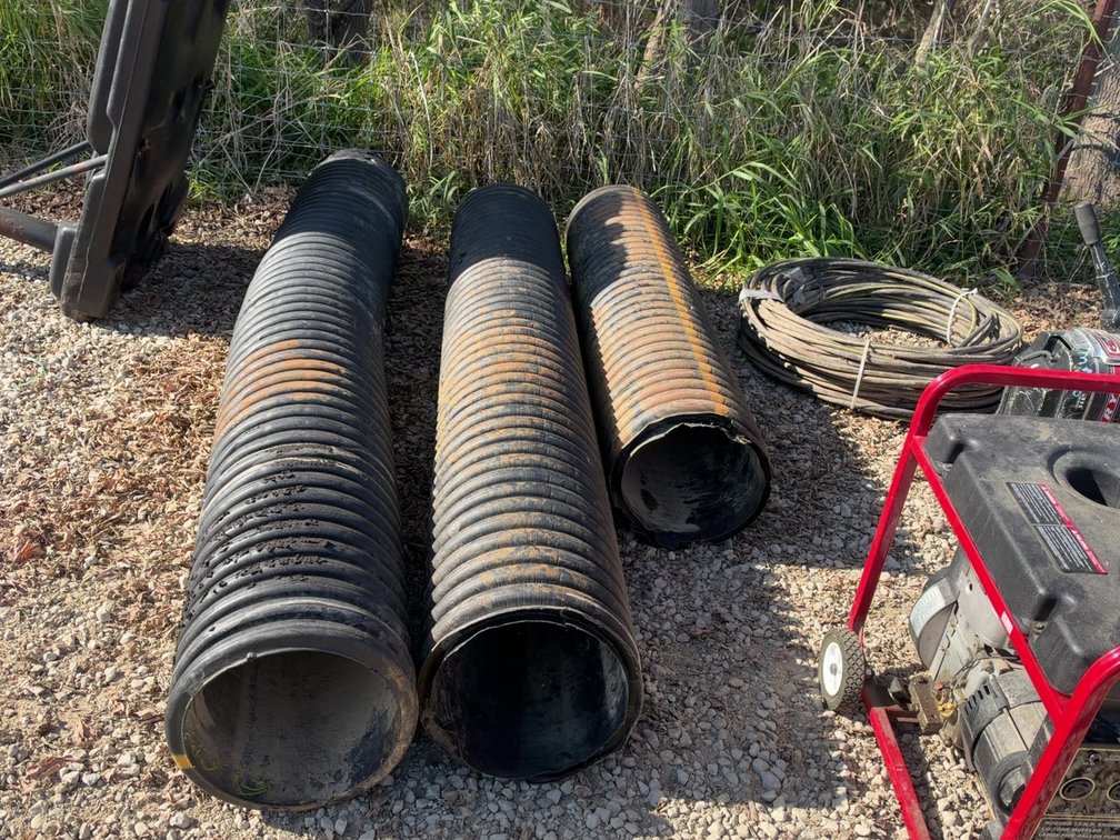 (3) 12" PLASTIC CULVERTS