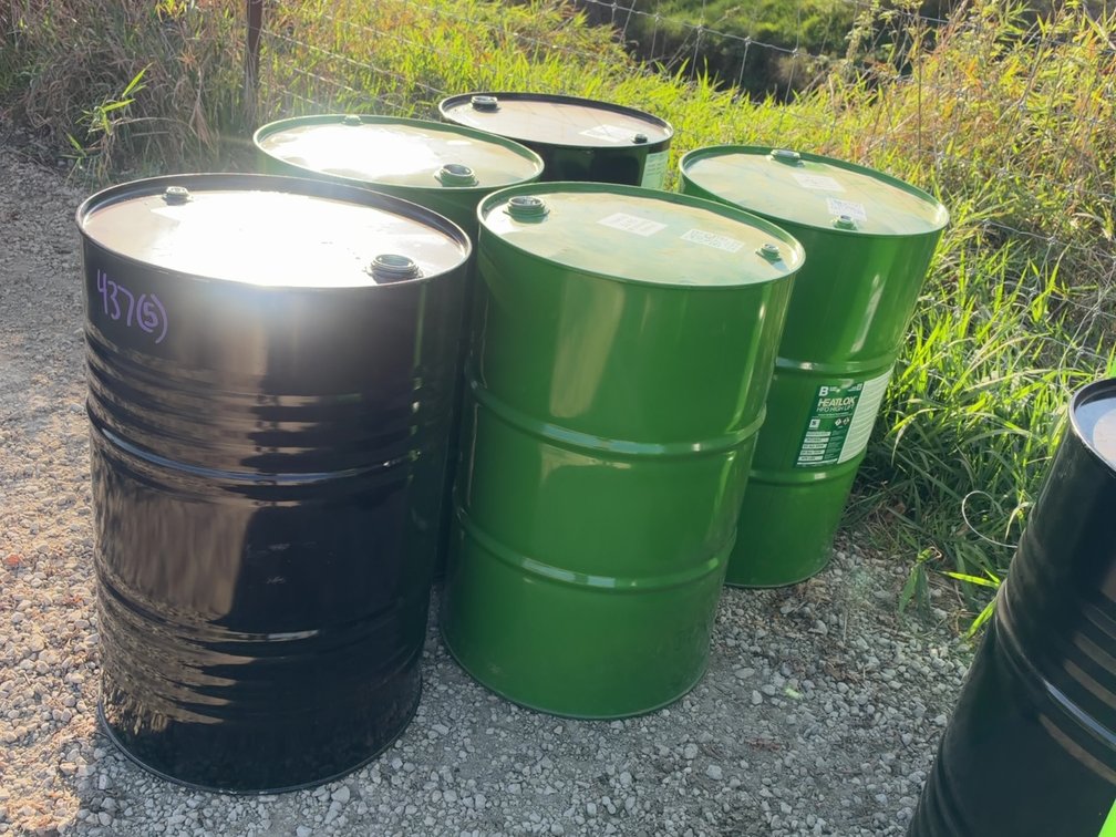 (5) 55 GALLON STEEL BARRELS
