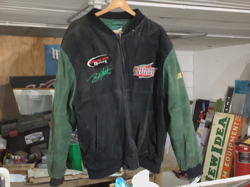 ALL SUEDE LEATHER ZIPPERED NASCAR RACING JACKET SZ XL