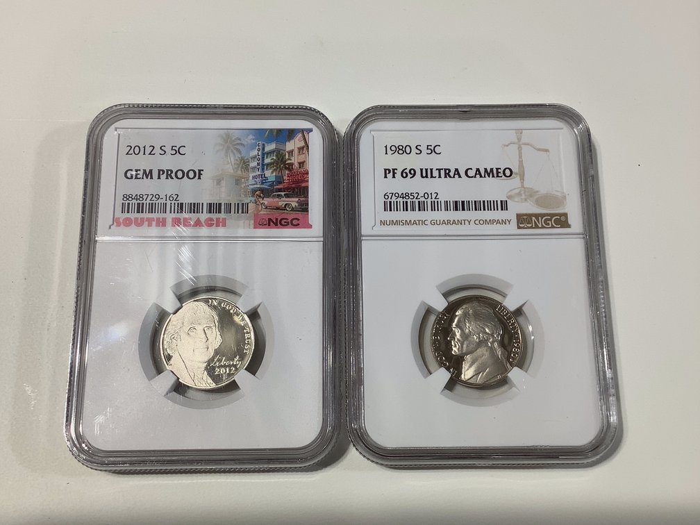 1980-S & 2012-S NICKELS