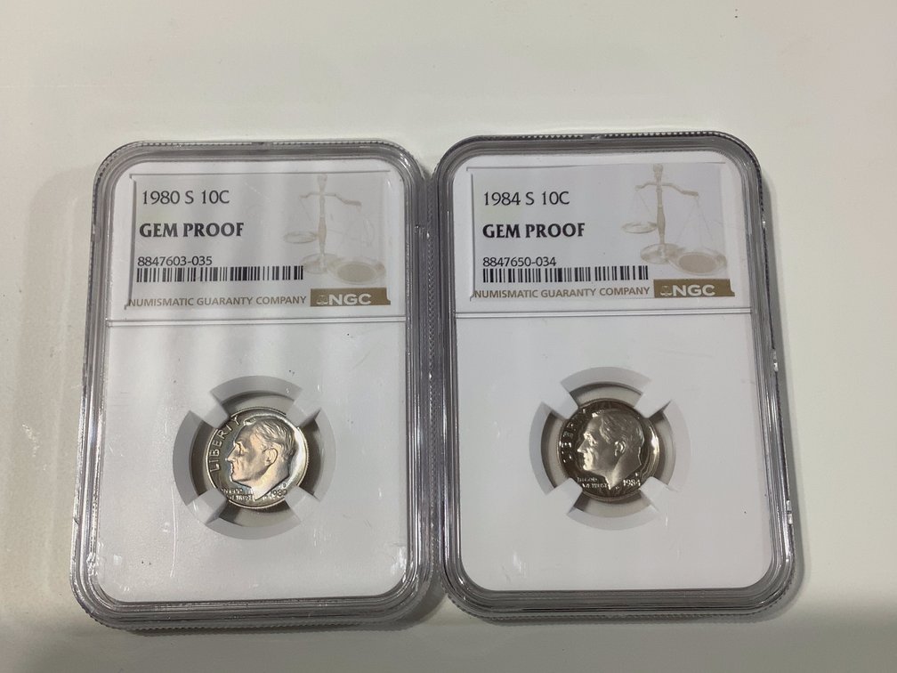 1980-S & 1984-S  GEM PROOF DIMES