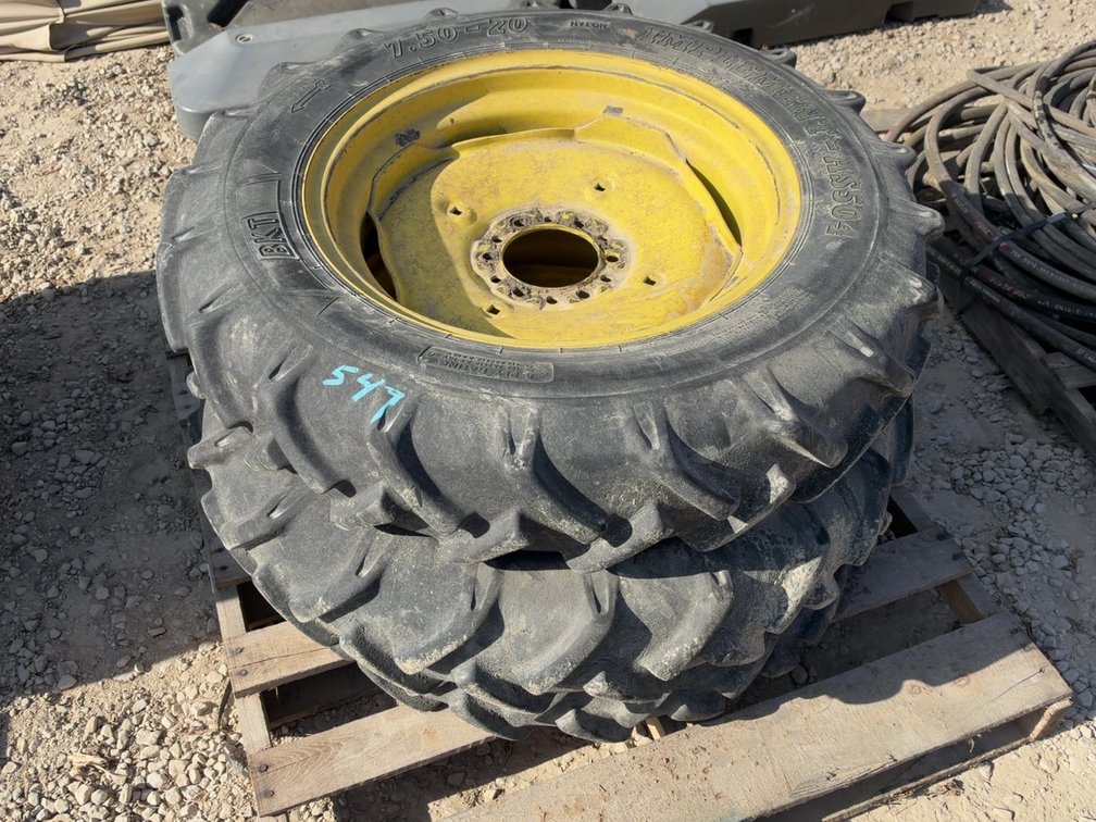 (3) 7.59 - 20 TIRES ON 6 BOKT JOHN DEERE RIMS