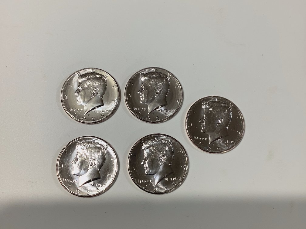 QTY 5- 2025 KENNEDY HALF DOLLARS