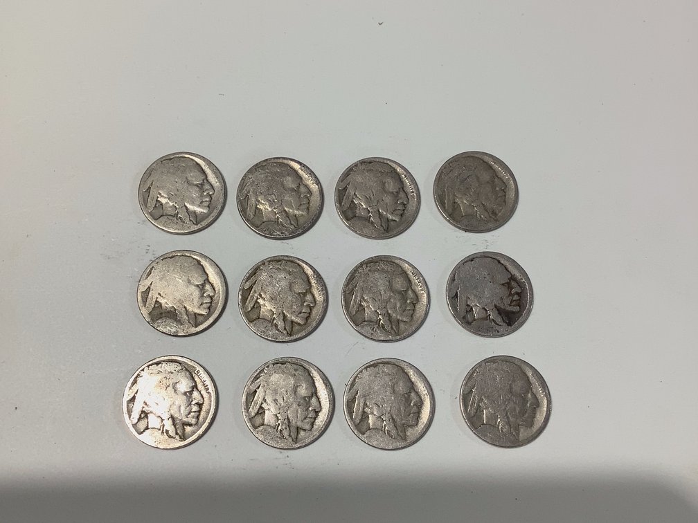 QTY-12 INDIAN HEAD NICKELS