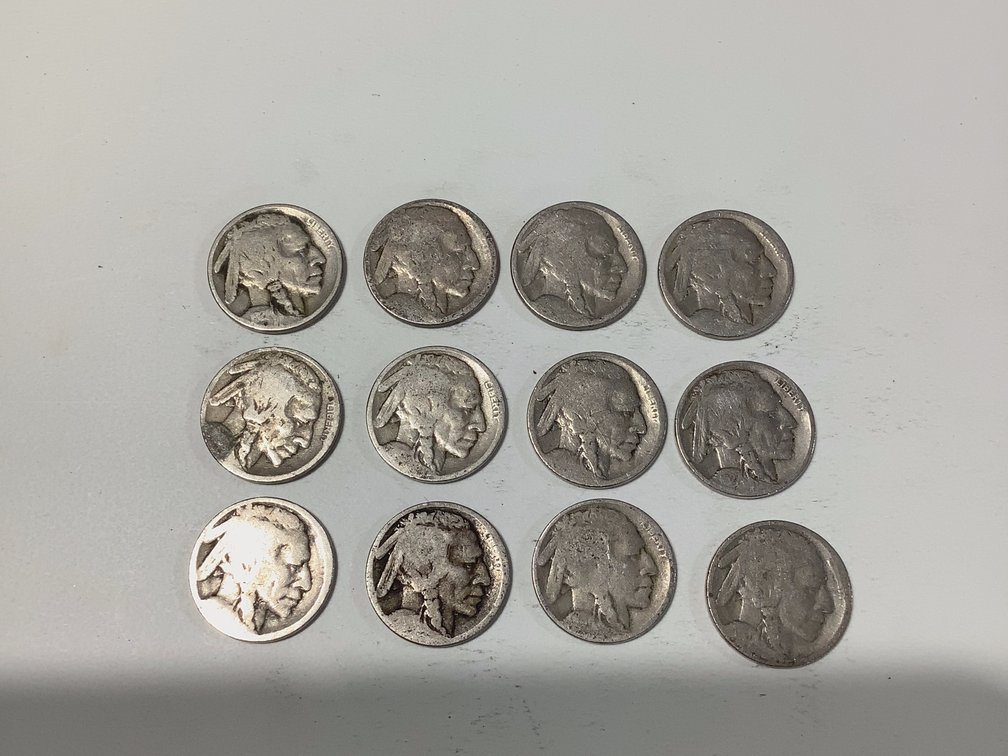 QTY-12 INDIAN HEAD NICKELS
