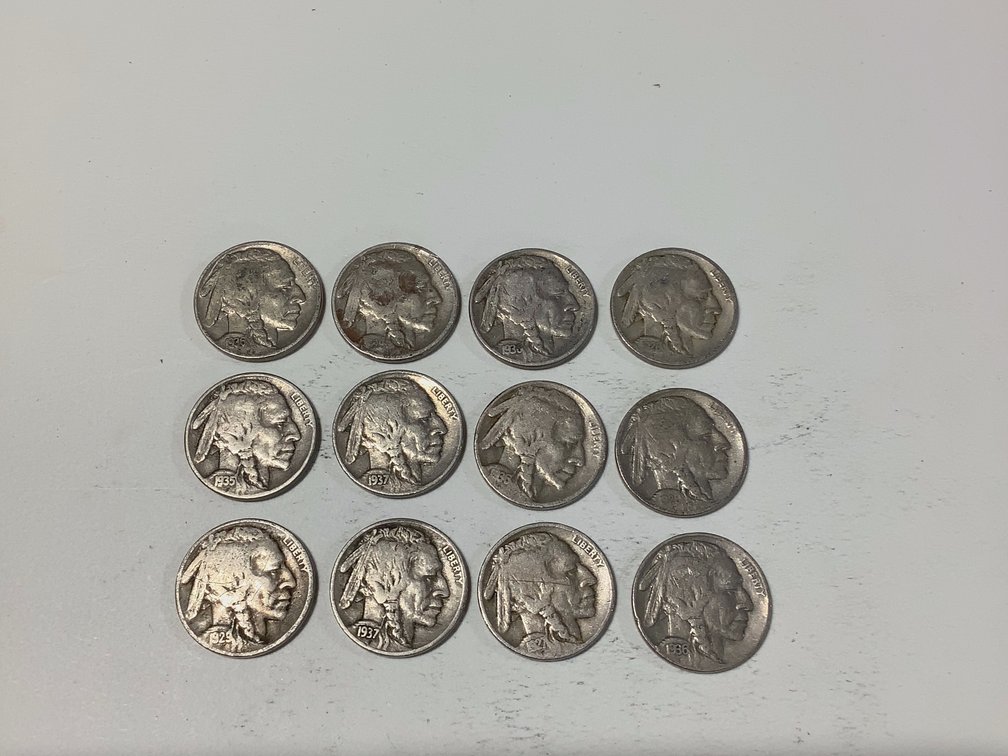 QTY-12 INDIAN HEAD NICKELS