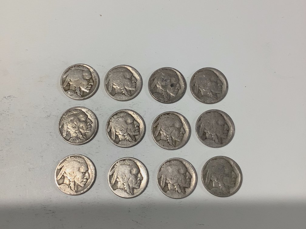 QTY-12 INDIAN HEAD NICKELS