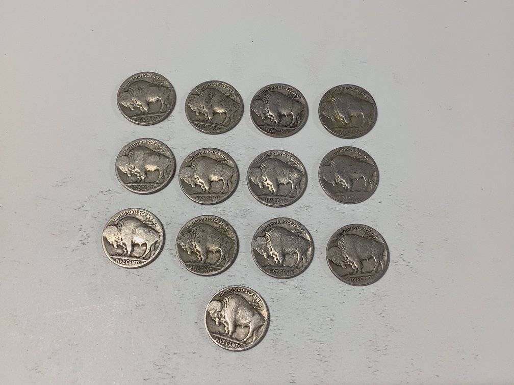 QTY-13 INDIAN HEAD NICKELS
