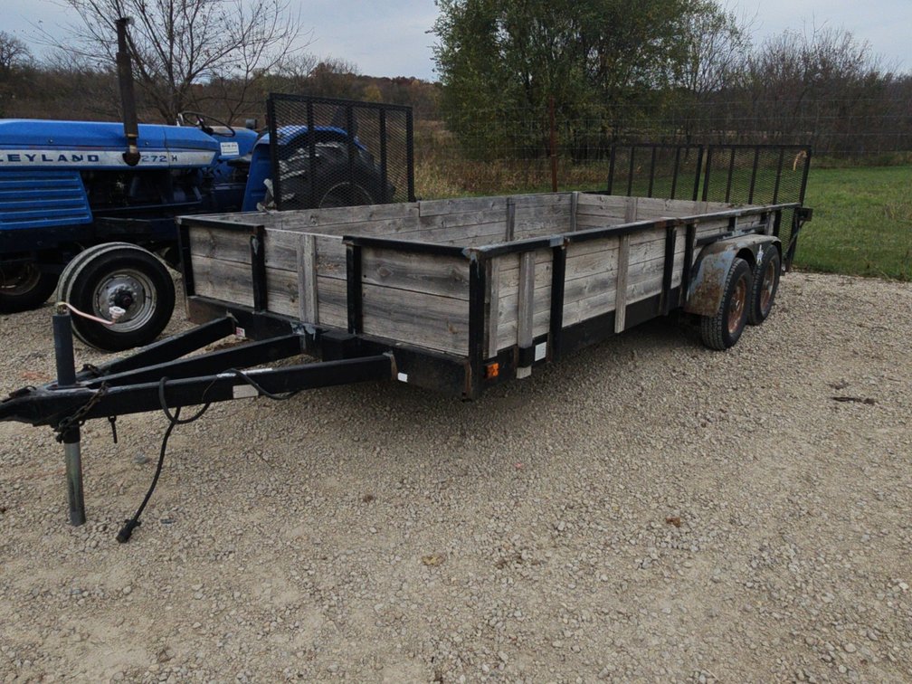 18.5'X86" TANDEM AXLE TRAILER W/RAMPS - FARM USE ONLY NO TITLE/REGISTRATION