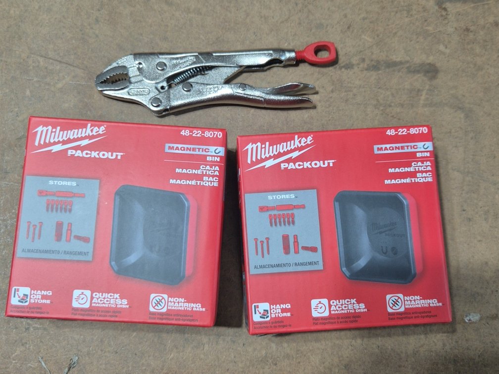 (2) NEW MILWAUKEE MAGNET BINS, VISE GRIP