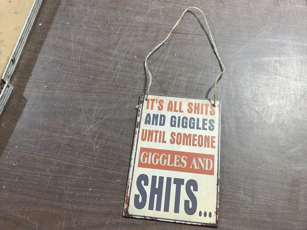 NEW 5.25”X8” GIGGLES SIGN