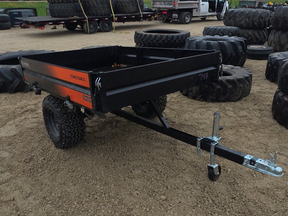 KUBOTA TRAILER - 58" X 71.5" INSIDE W/2" TONGUE AND FOLD DOWN SIDES