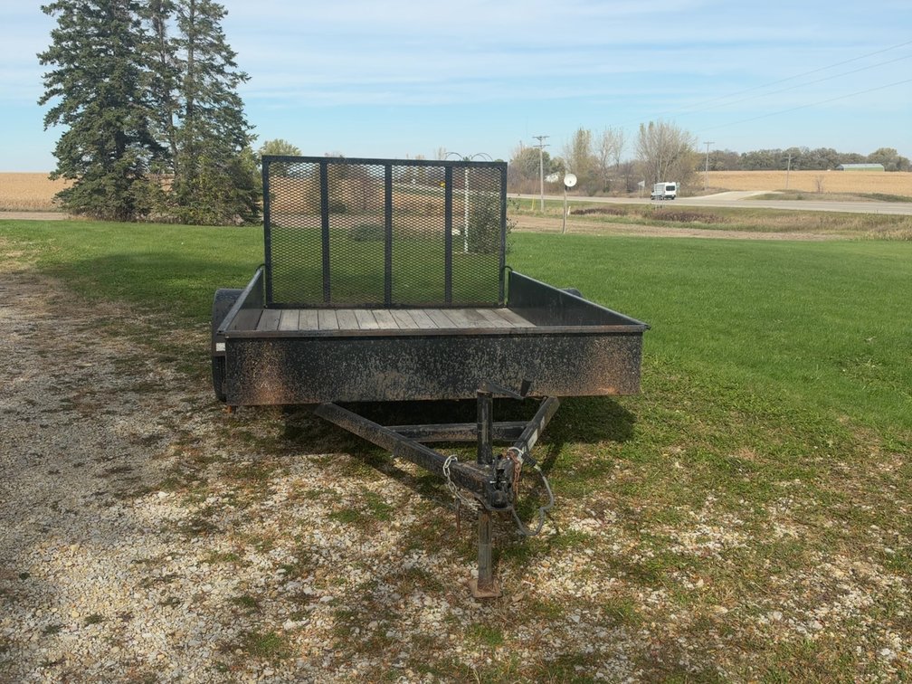 UTILITY TRAILER 6'8"X10' W/ RAMP GATE 3500LB AXLE -BILL OF SALE ONLY NO TITLE