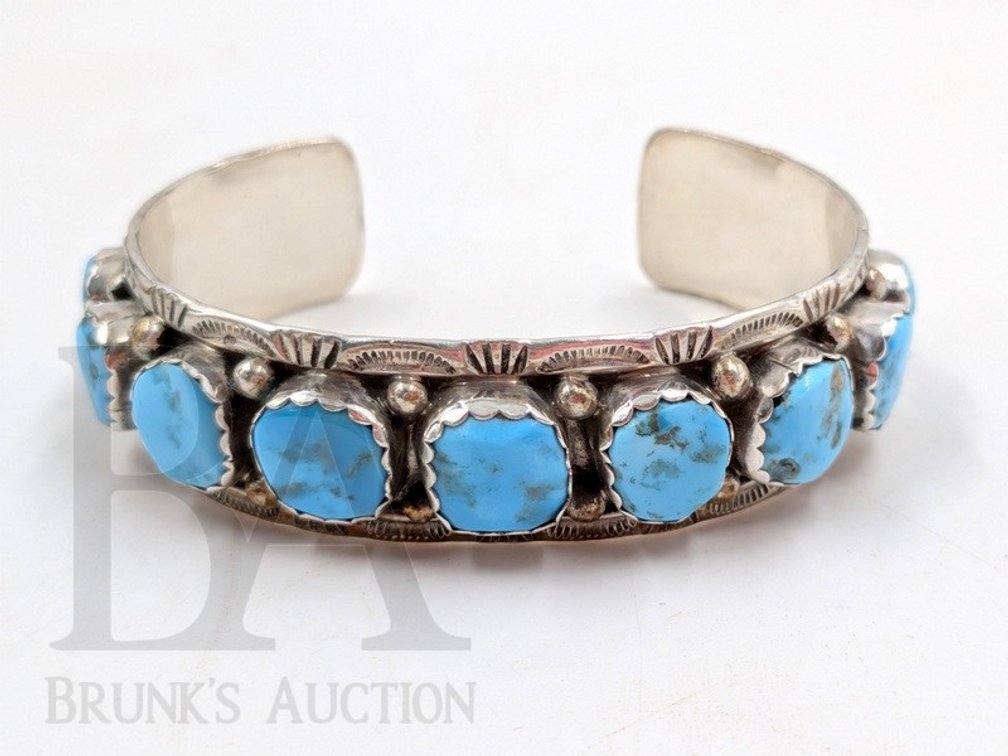 FLORENCE TAHE STERLING & TURQUOISE CUFF