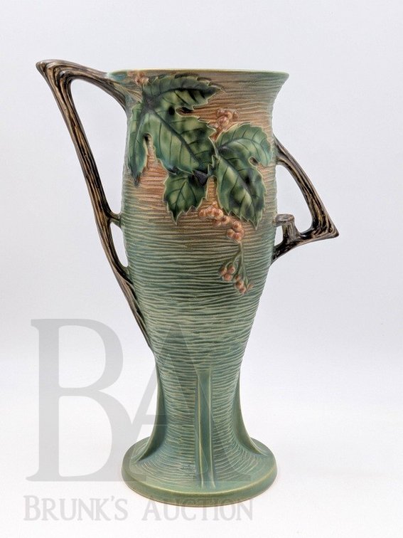 1940'S ROSEVILLE POTTERY DOUBLE-HANDLED VASE