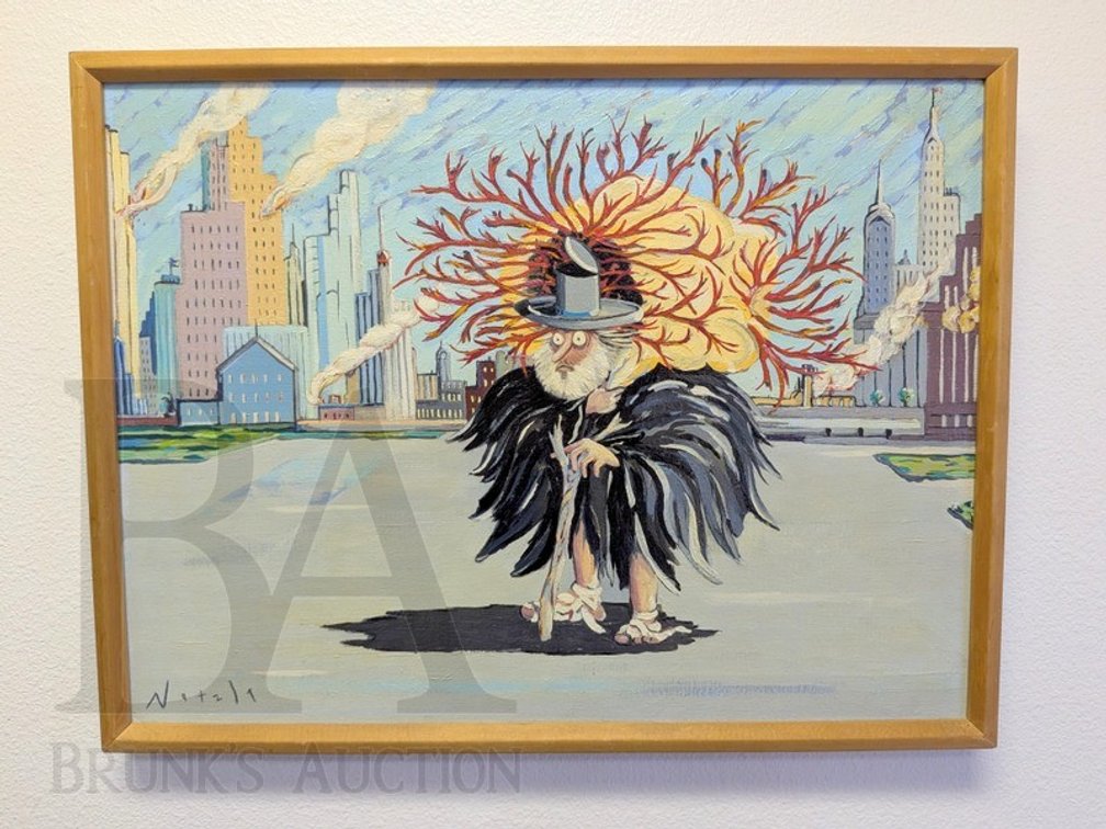 FUTZIE NUTZLE' BRUCE KLEINSMITH (B. 1942) ORIGINAL OIL ON CANVAS