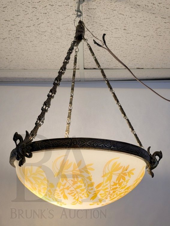 GALLE-STYLE ART NOUVEAU CHANDELIER