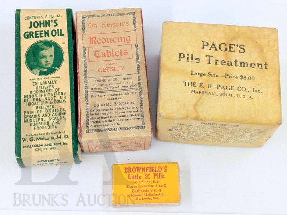 (4) VINTAGE MEDICINAL PACKAGES