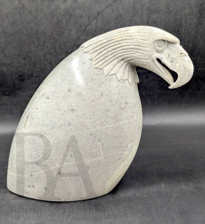 CARVED SOAPSTONE EAGLE SCULPTURE