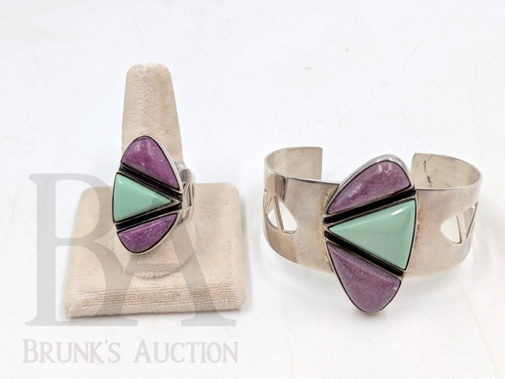 STERLING / TURQUOISE / SUGILITE CUFF & RING