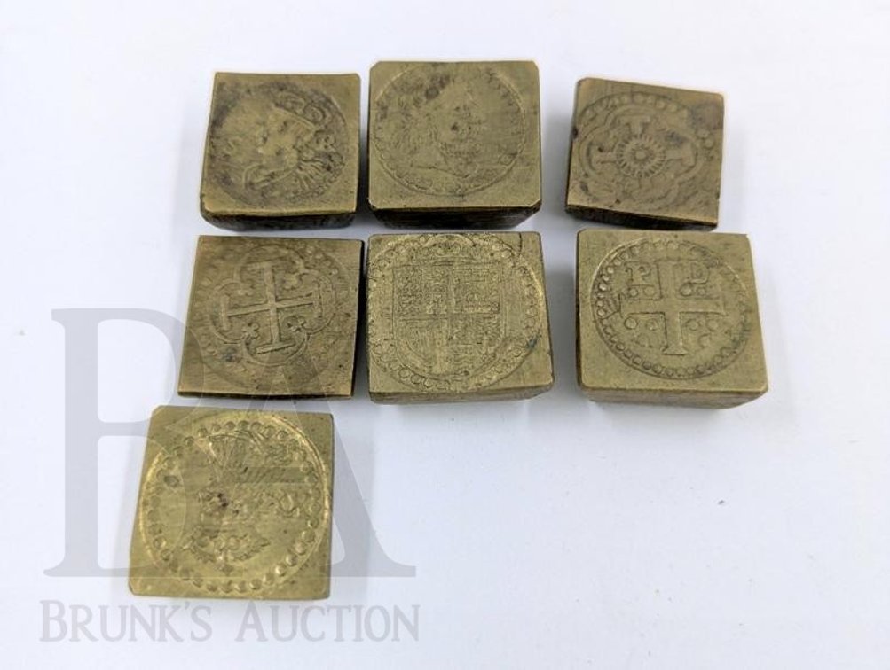 (7) ANTIQUE BRASS COIN WEIGHTS