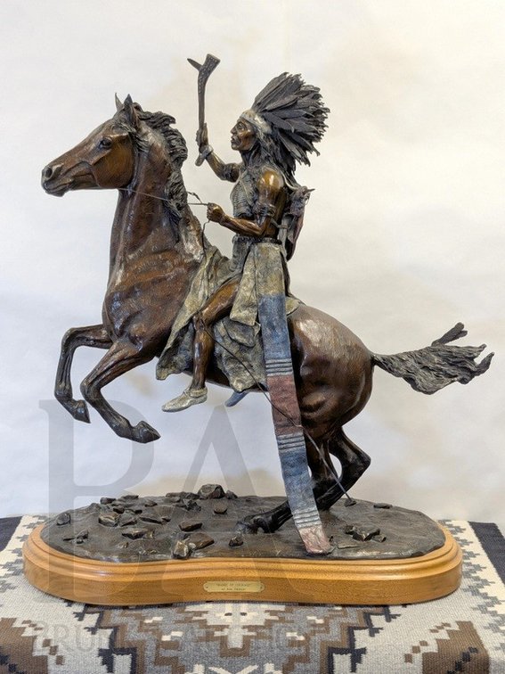 RON STEWART NATIVE AMERICAN COLORED BRONZE
