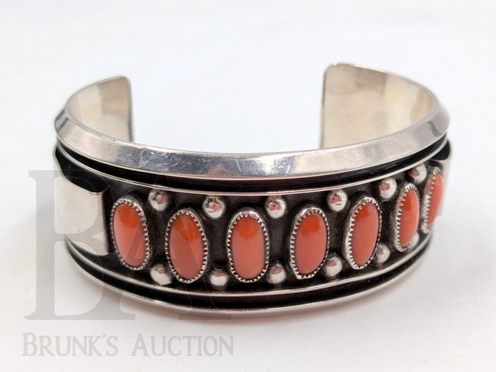 JACKIE SINGER STERLING & CORAL CUFF