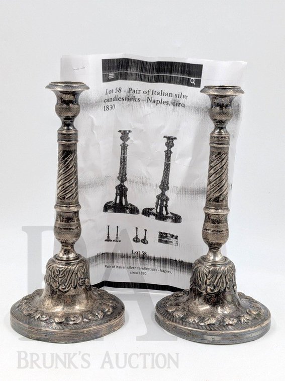 (X2) .833 SILVER ITALIAN CANDLE STICKS