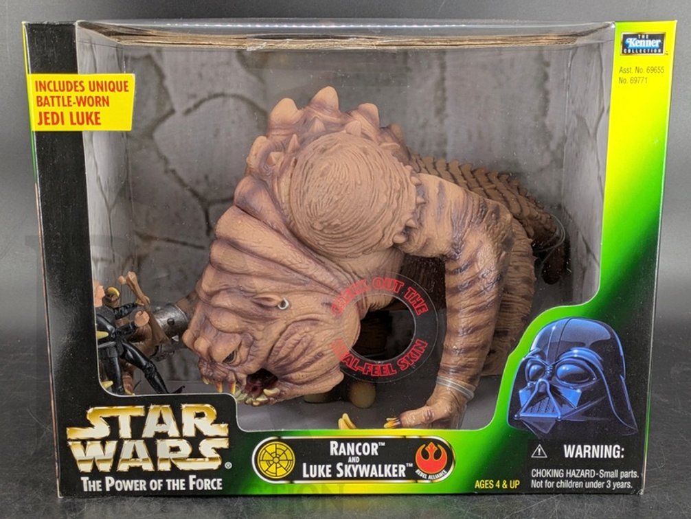 1998 Star Wars Power of the Force Rancor and Luke Skywalker Kenner Collection Set