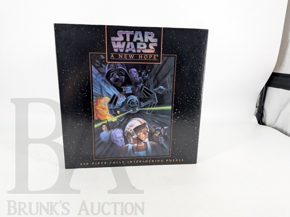 1995 Star Wars A New Hope MB 550 Piece Interlocking Puzzle Sealed 18x24in