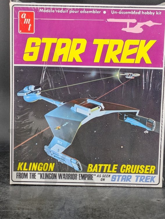 1968 AMT Star Trek Klingon Battle Cruiser Model Kit, Sealed, S952