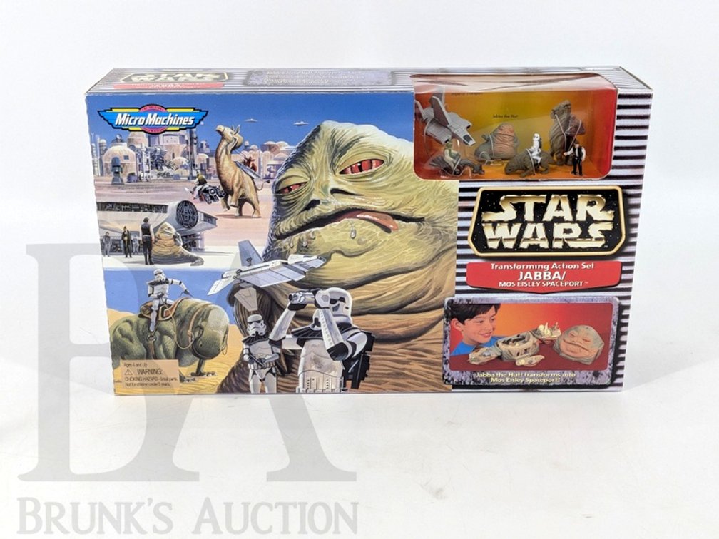 1997 Star Wars Micro Machines Transforming Action Set Jabba Mos Eisley Spaceport Boxed