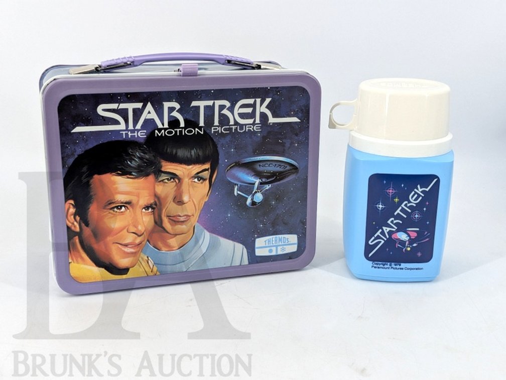 1979 Star Trek The Motion Picture Thermos Metal Lunch Box and Drink Dispenser Set